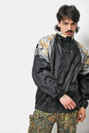 90s retro windbreaker black