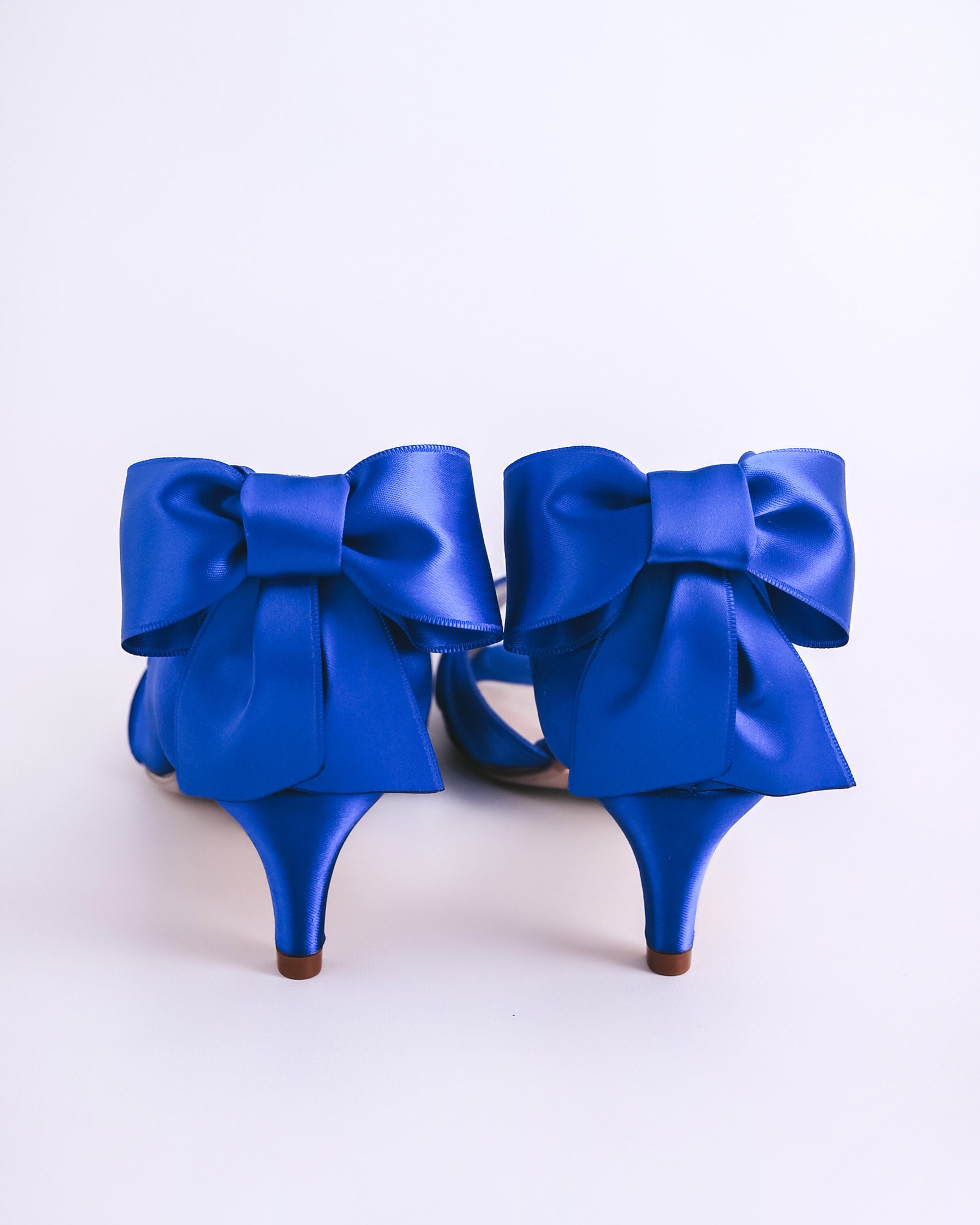 Abby Royal Blue Wedding Shoes with Matching Bow on the Back