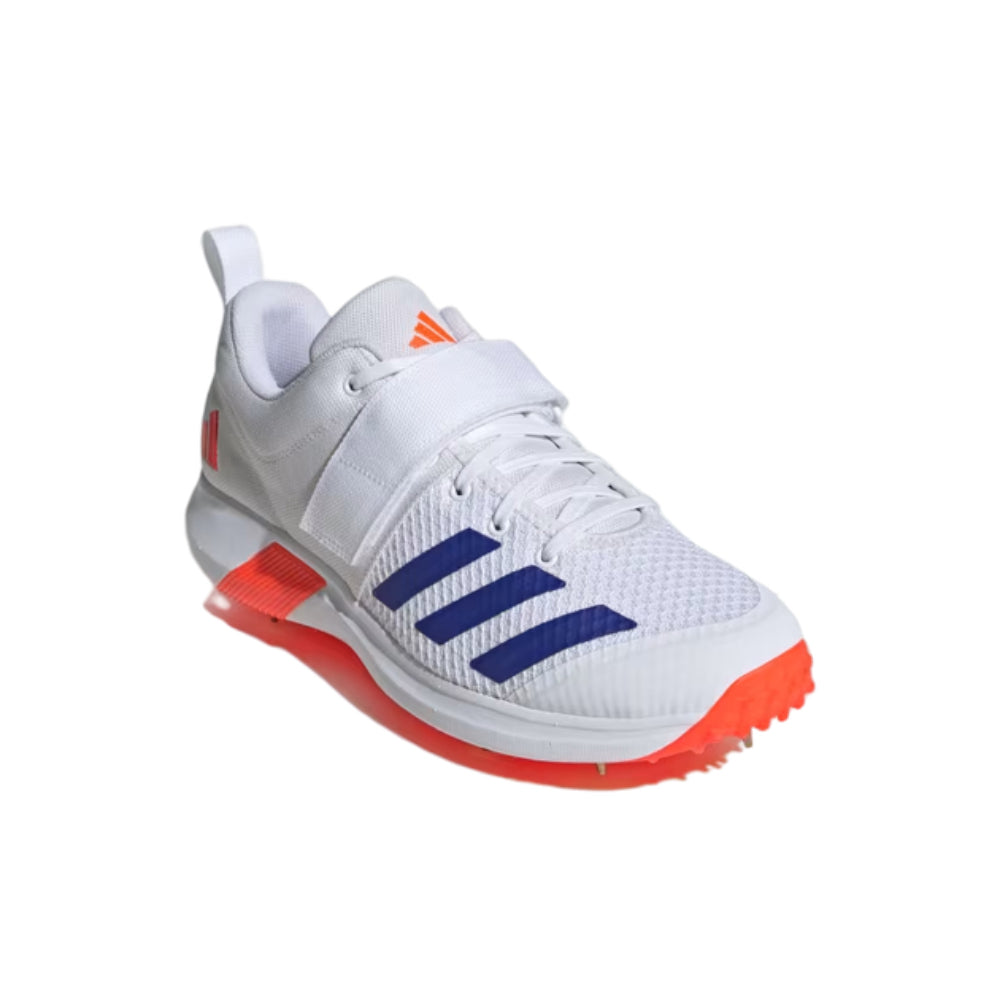 Adidas Men's Adipower Vectorid 20 Cricket Shoe (Cloud White/Lucid Blue/Solar Red)