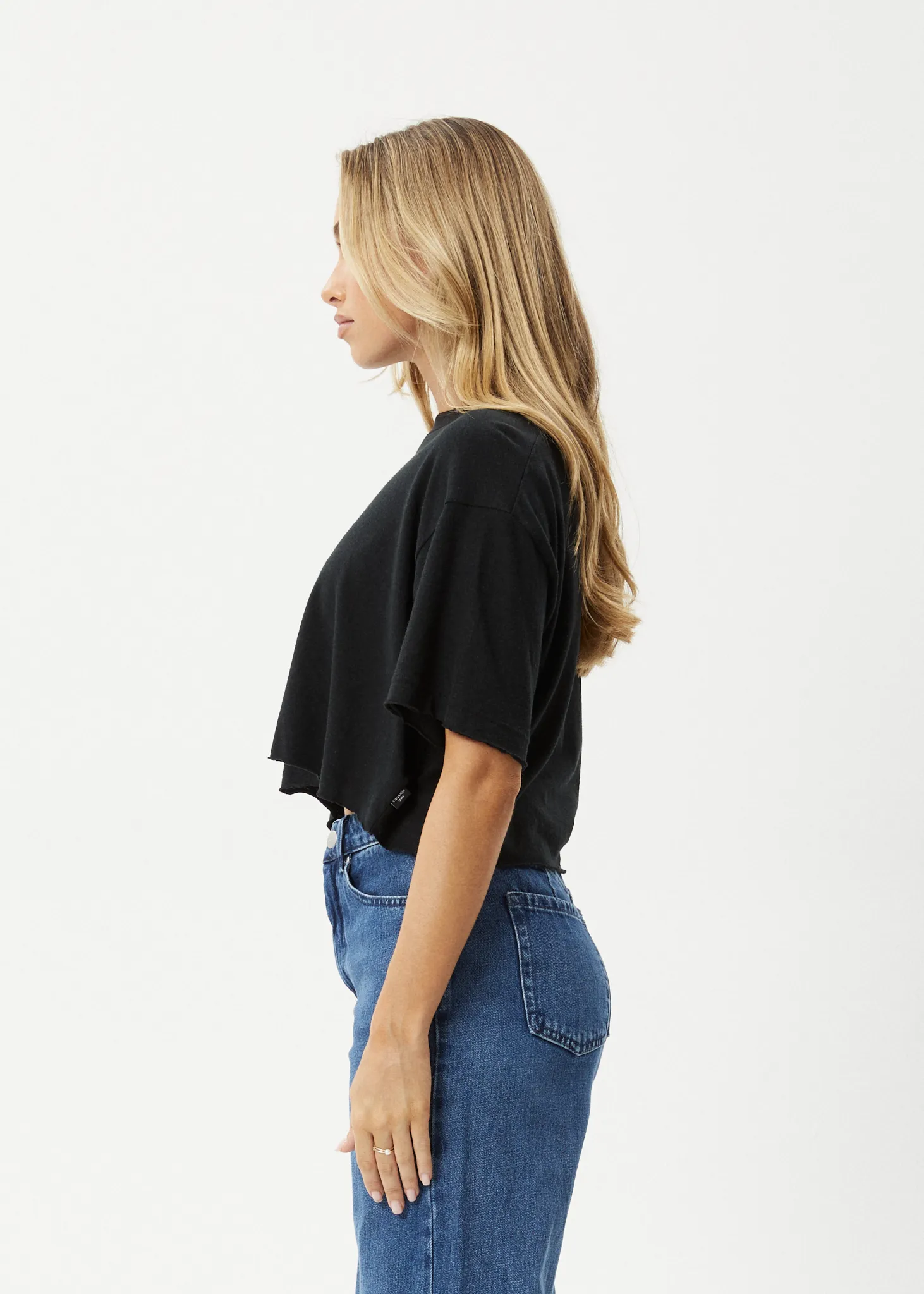 AFENDS Womens Slay Cropped - Oversized Tee - Black