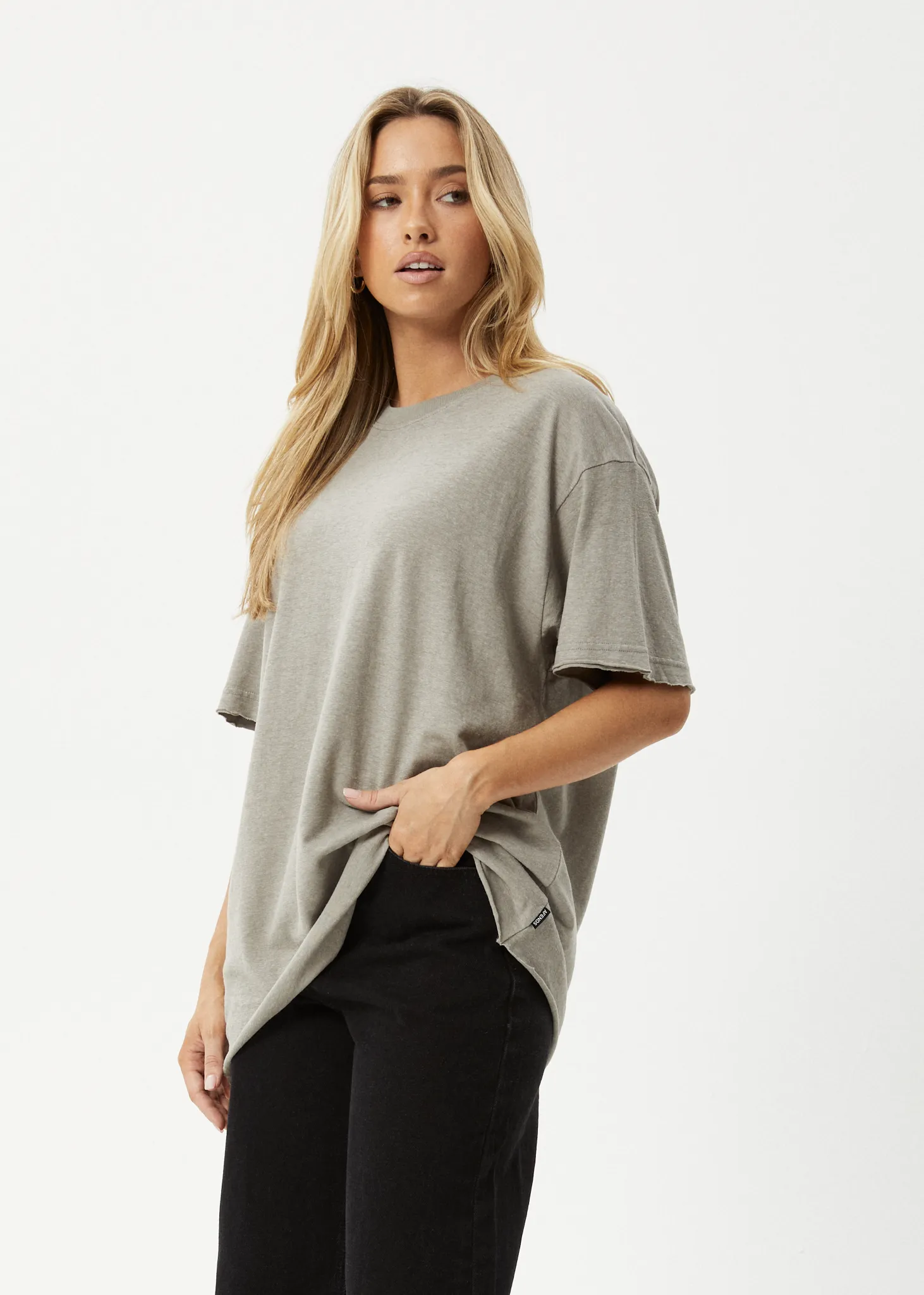 AFENDS Womens Slay - Oversized Tee - Olive