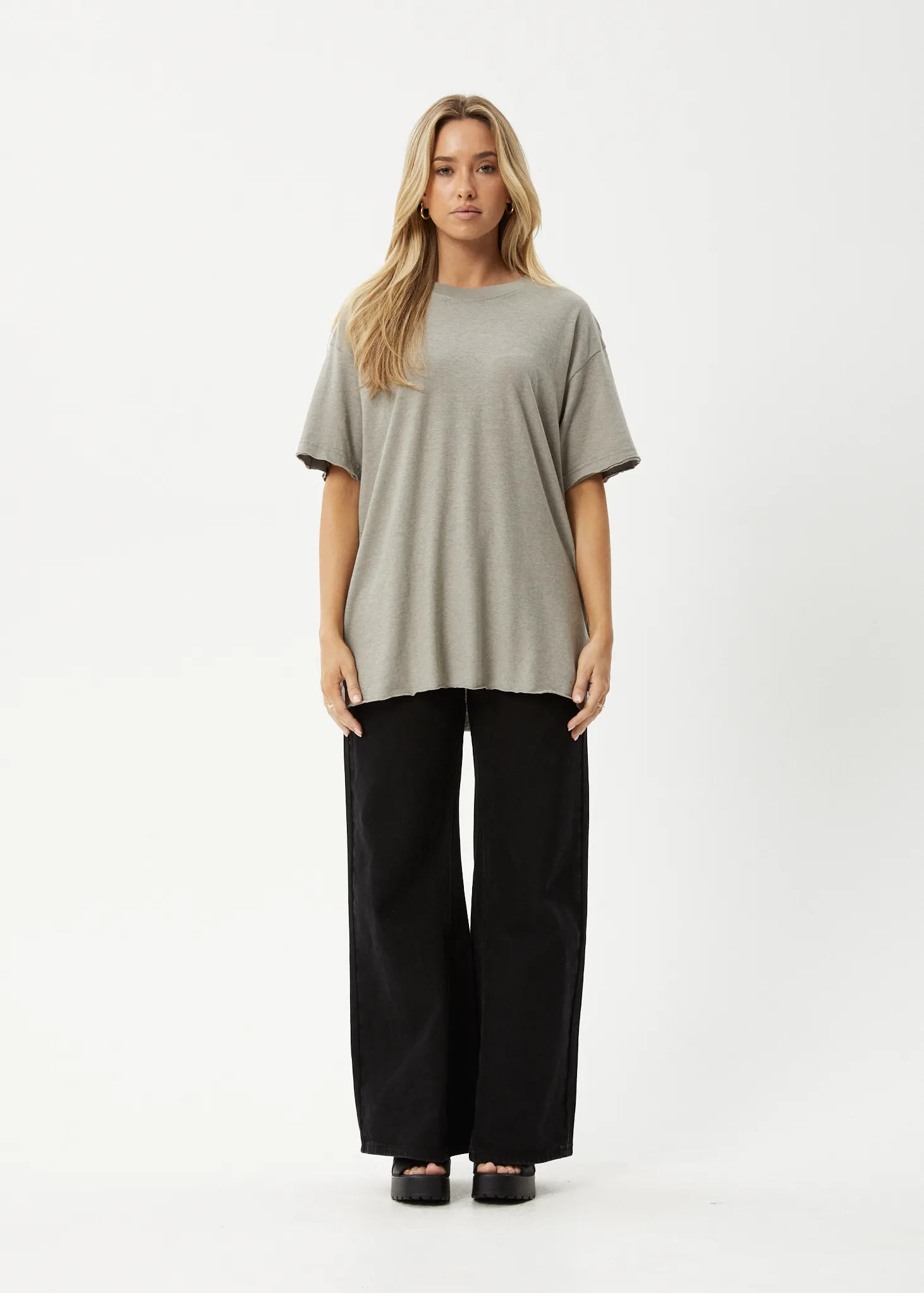 AFENDS Womens Slay - Oversized Tee - Olive