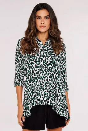 Apricot Animal Print High Low Shirt