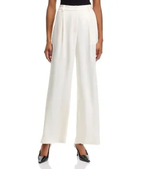 Aqua Satin Wide Leg Pants