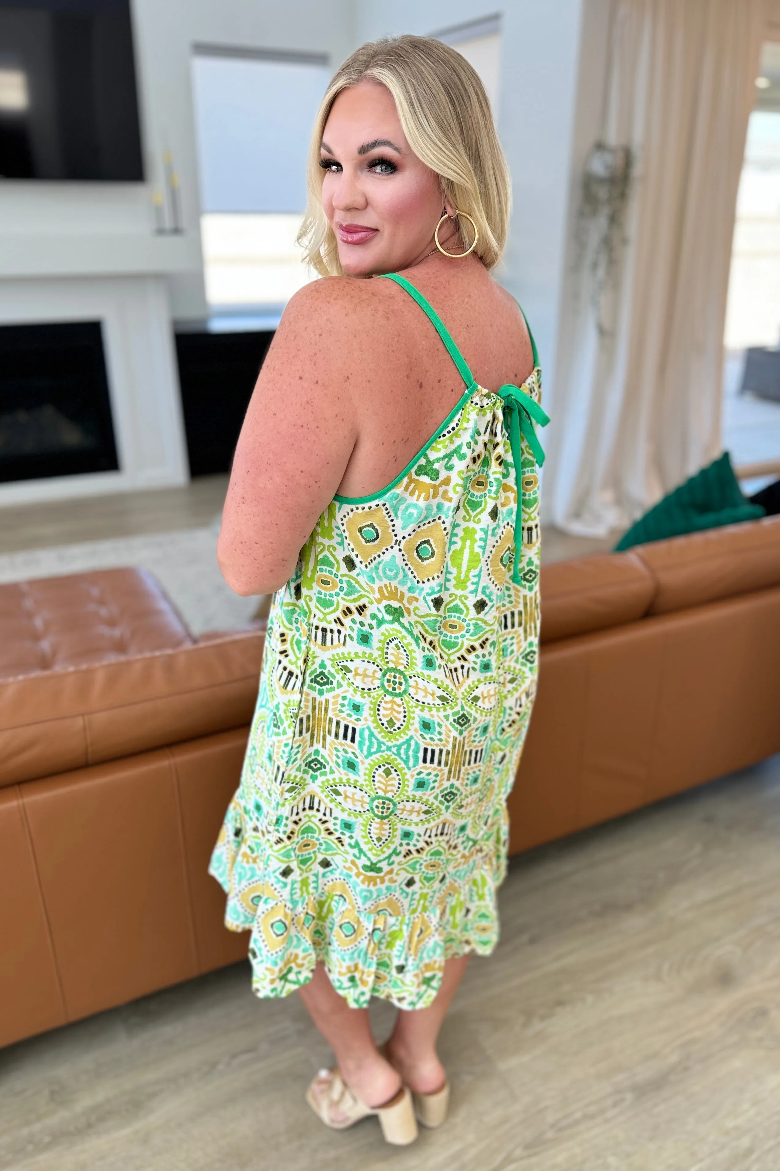 As You Walk On By Tank Dress in Lime