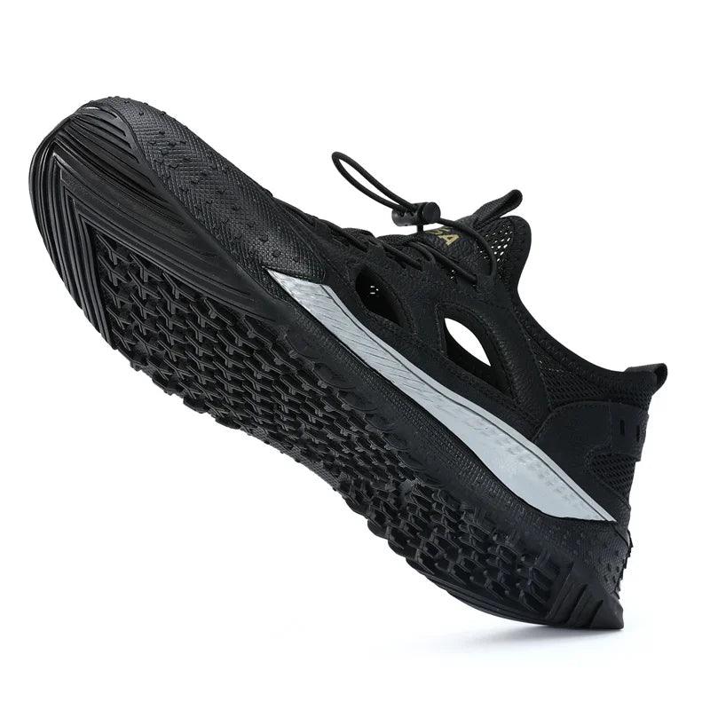 Black Hollow Out Safety Sneakers for Men - C3016 Casual Shoes