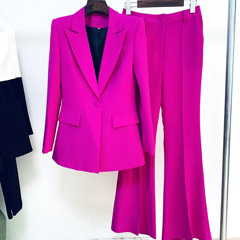 Blazer Pantsuits Two Piece Set Back to  Office Blazer + Pants Formal Suit