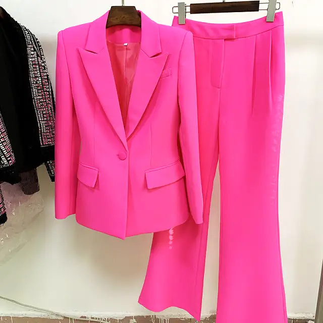 Blazer Pantsuits Two Piece Set Back to  Office Blazer + Pants Formal Suit