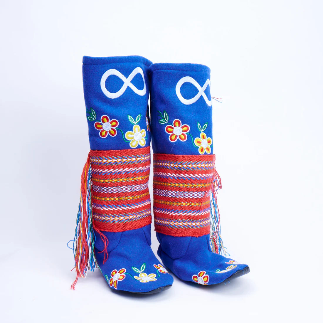 Blue Embroidered Boots