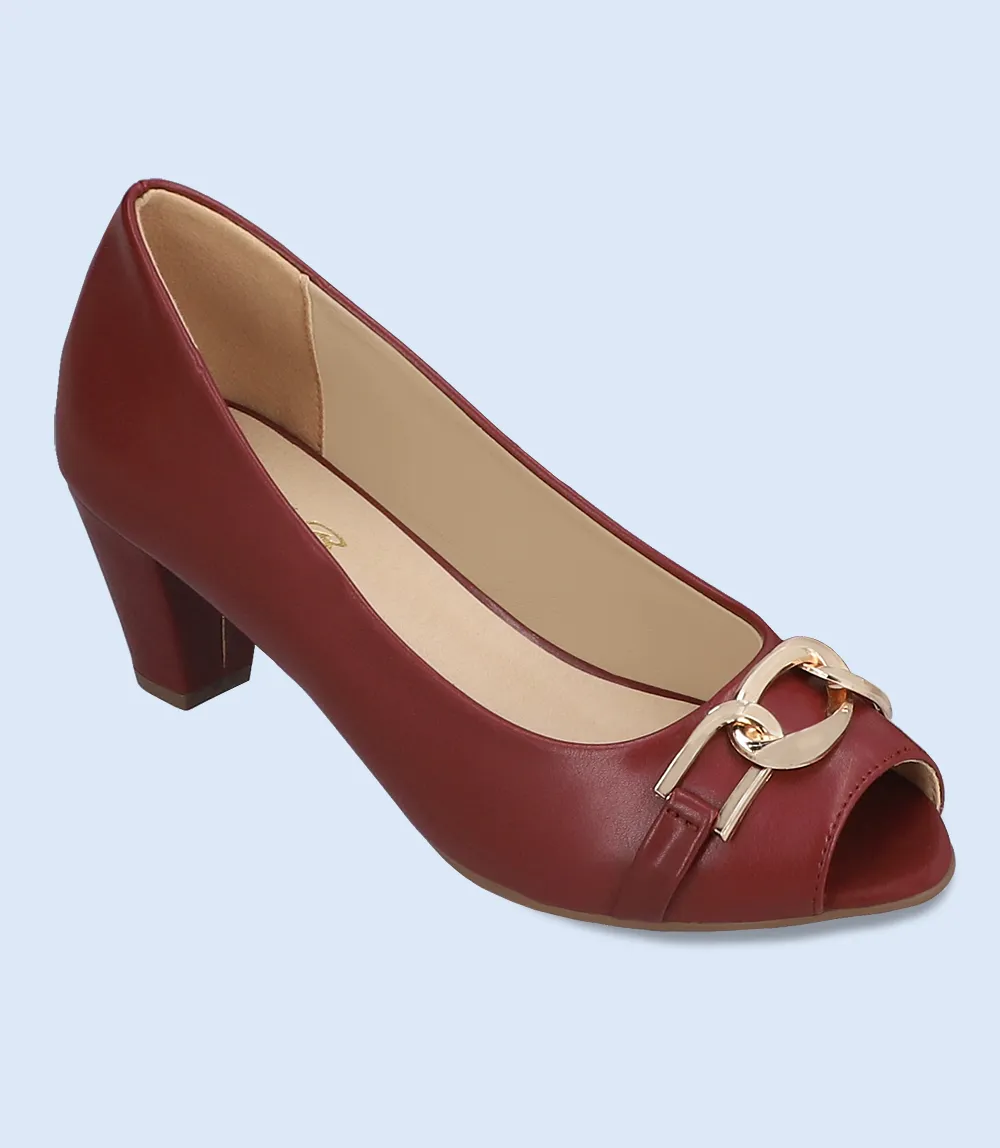 BW8340-MAROON-Women Casual Peep Toe's