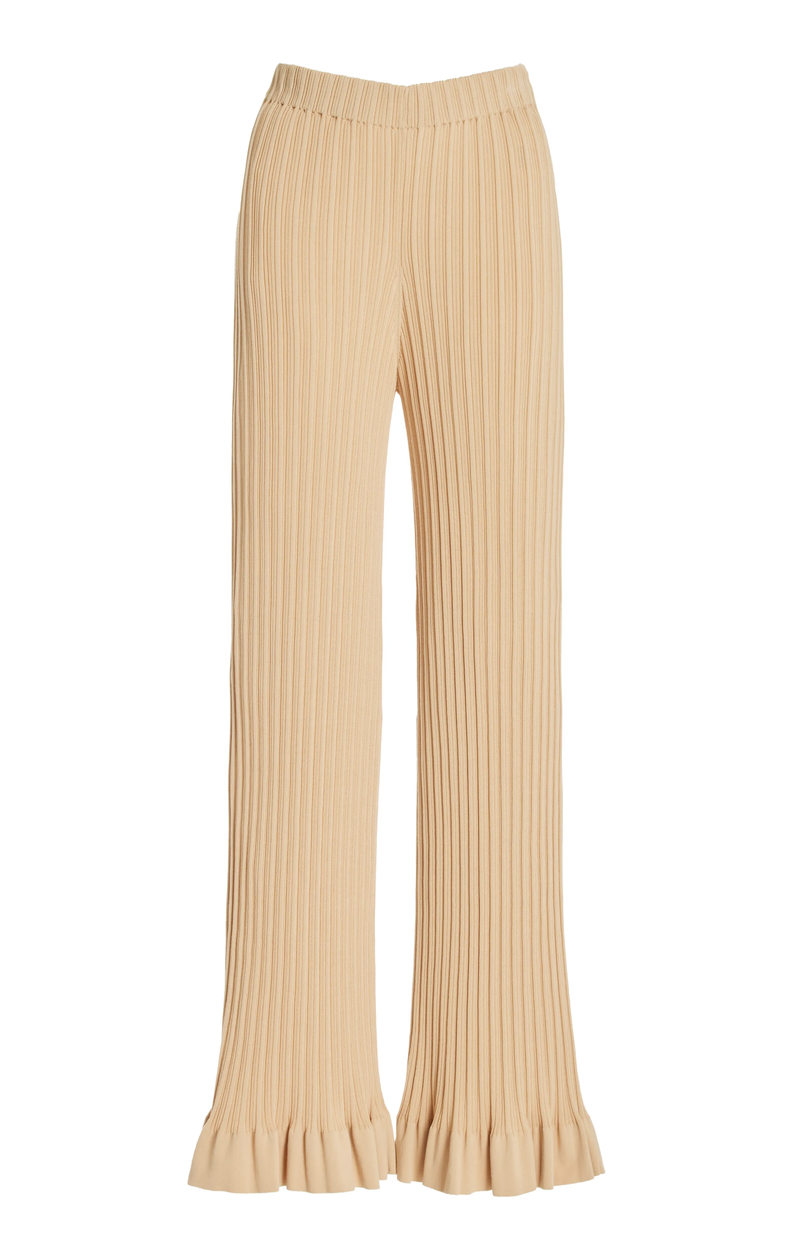 By Malene Birger Kenzie Flared Knit Cotton-Blend Pants