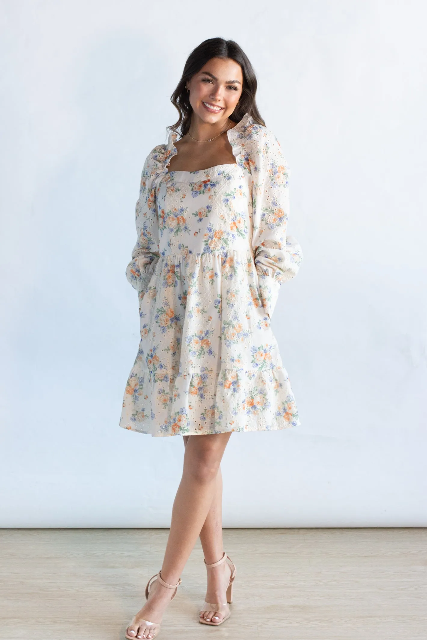 Charming Icon Ruffle Long Sleeve Dress