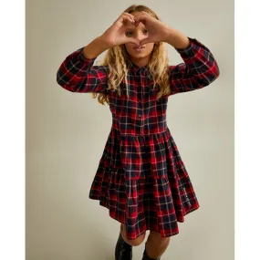 Checkered Pattern Long Sleeve Dress