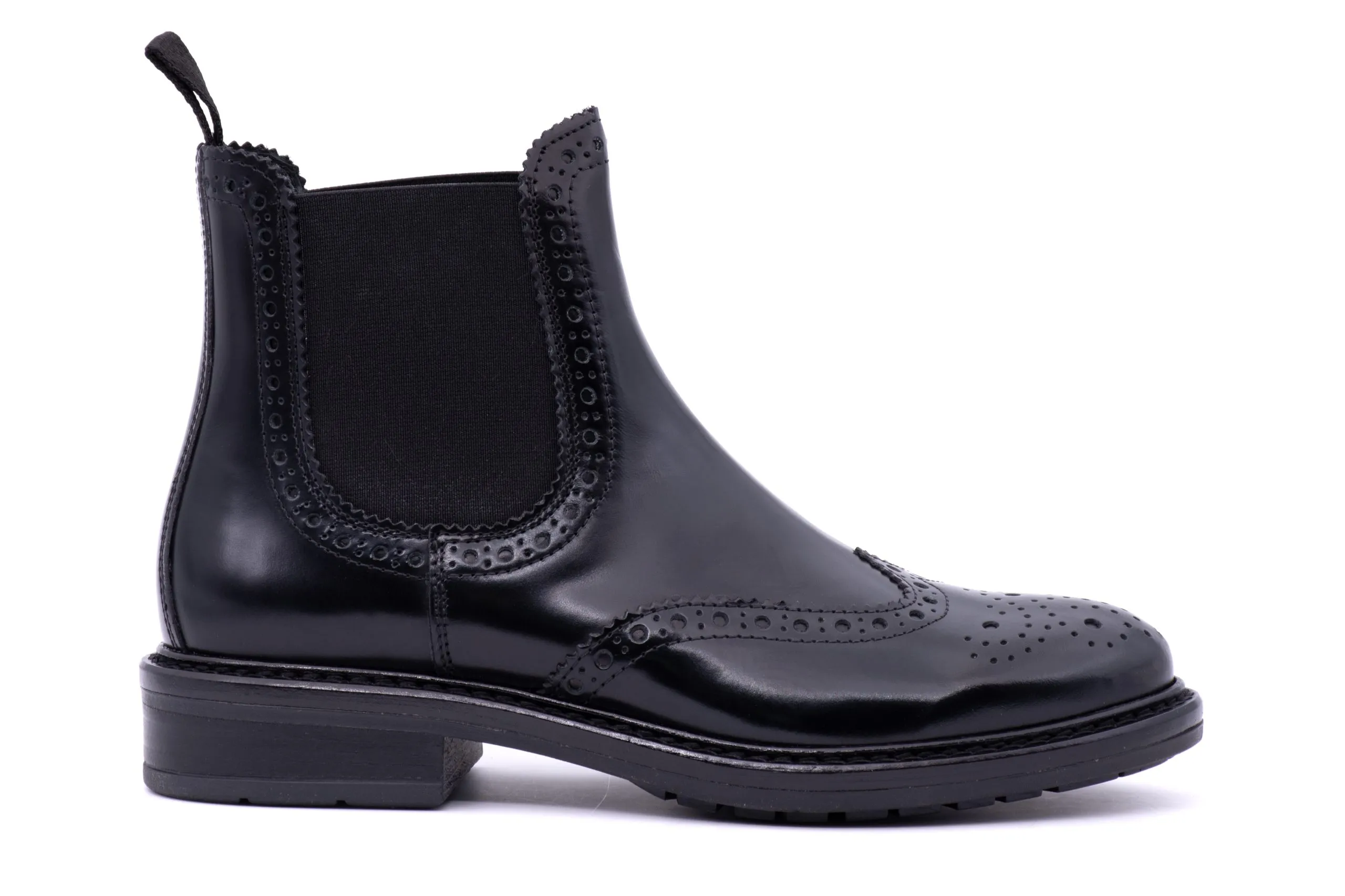 Chelsea Boot con foratura in Pelle Spazzolata