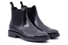 Chelsea Boot con foratura in Pelle Spazzolata