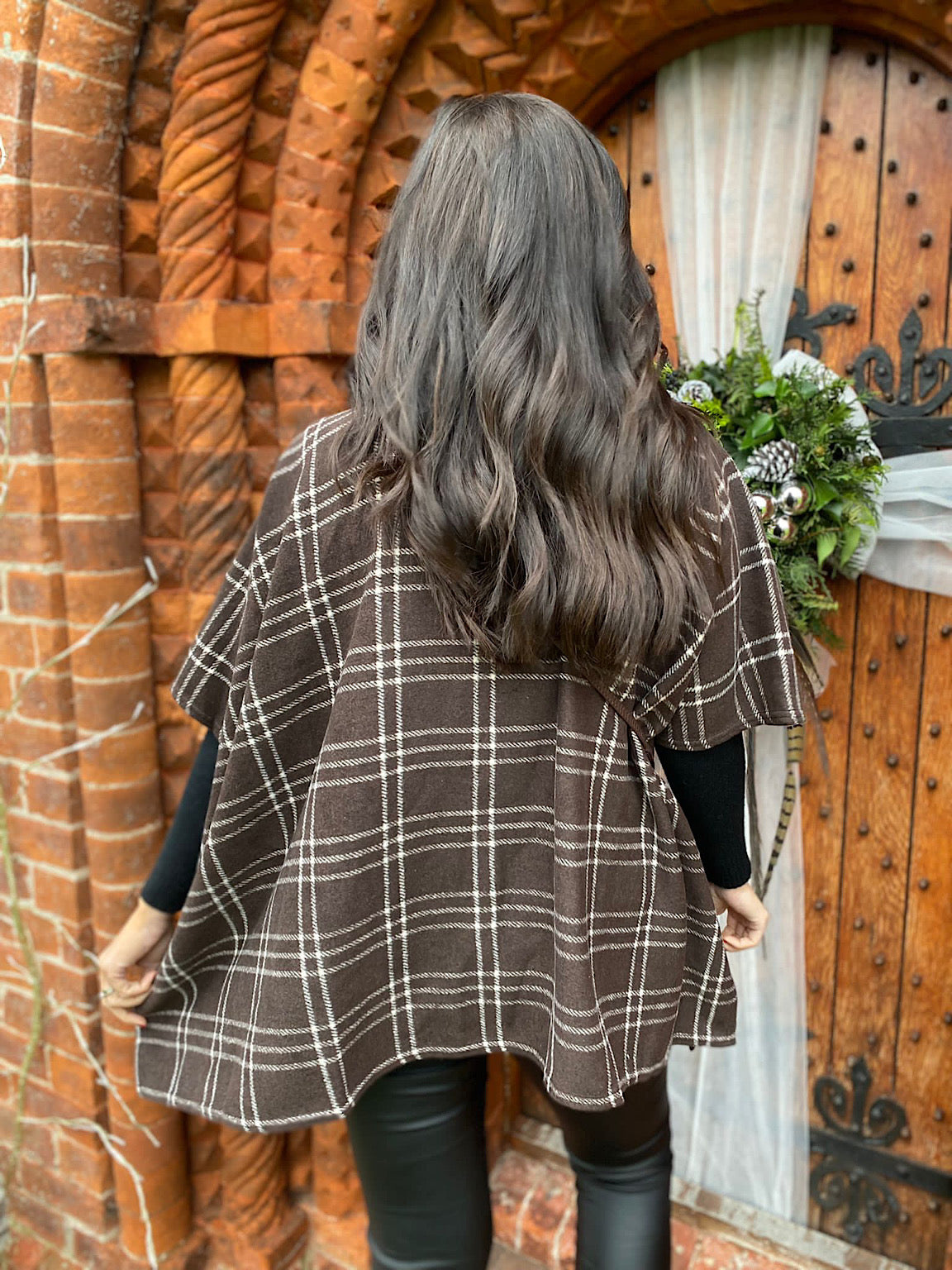 Chocolate High Neck Checked Jacket Jo