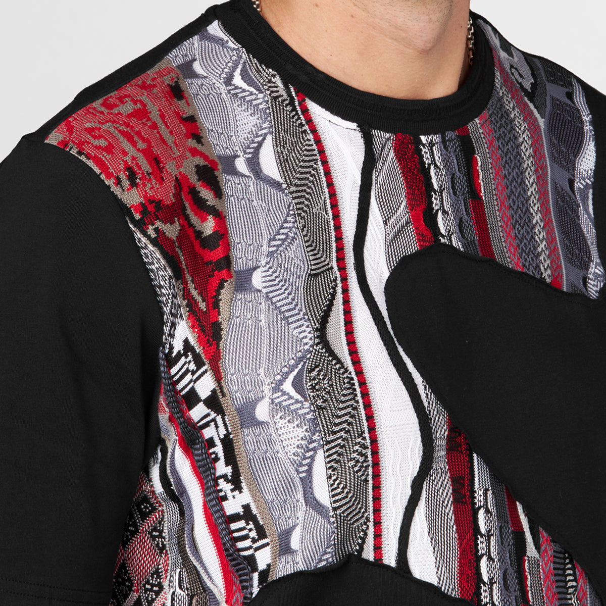 COOGI Sweater-Pieced Tee in Black