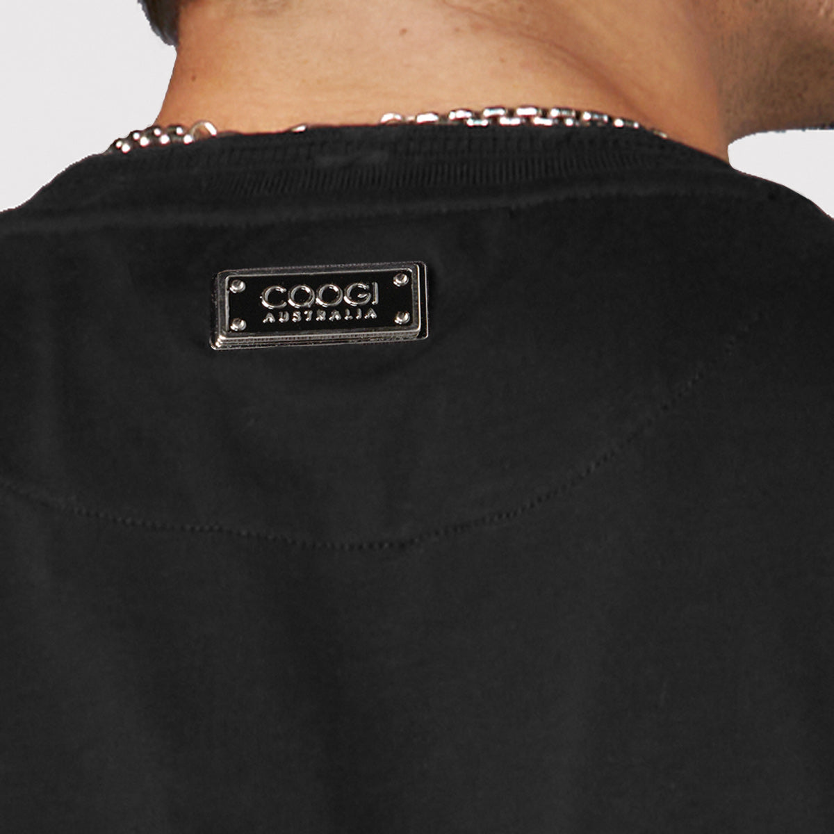 COOGI Sweater-Pieced Tee in Black