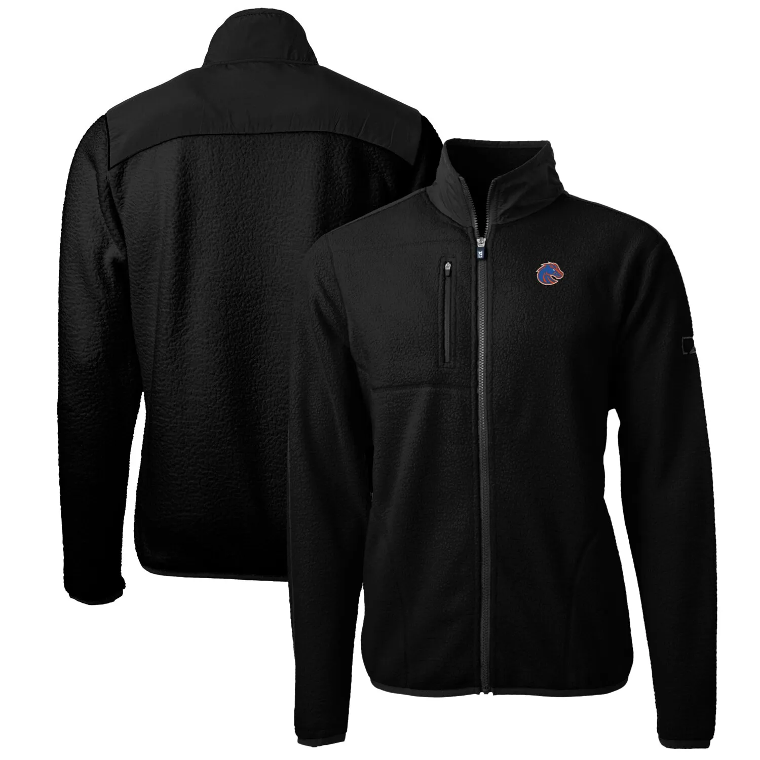 Cutter & Buck Boise State Broncos Black Big & Tall Cascade Eco Sherpa Fleece Full-Zip Jacket