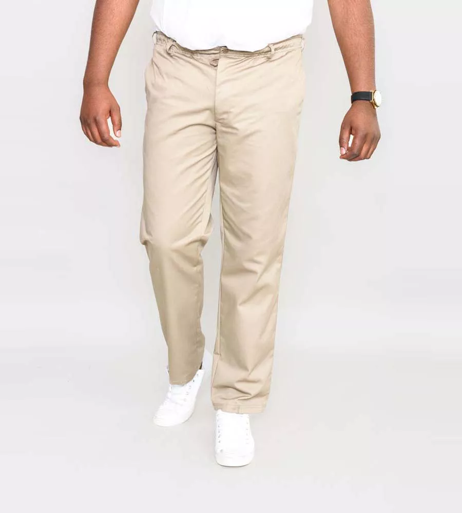 D555 Big Mens Stone Rugby Trousers Pants Full Elasticated Waist (BASILIO STONE)