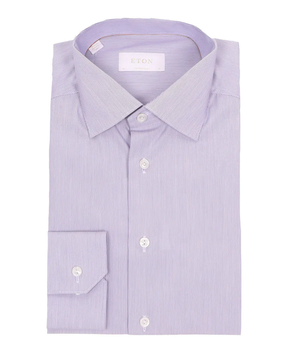 Dark Blue Hairline Striped Dress Shirt