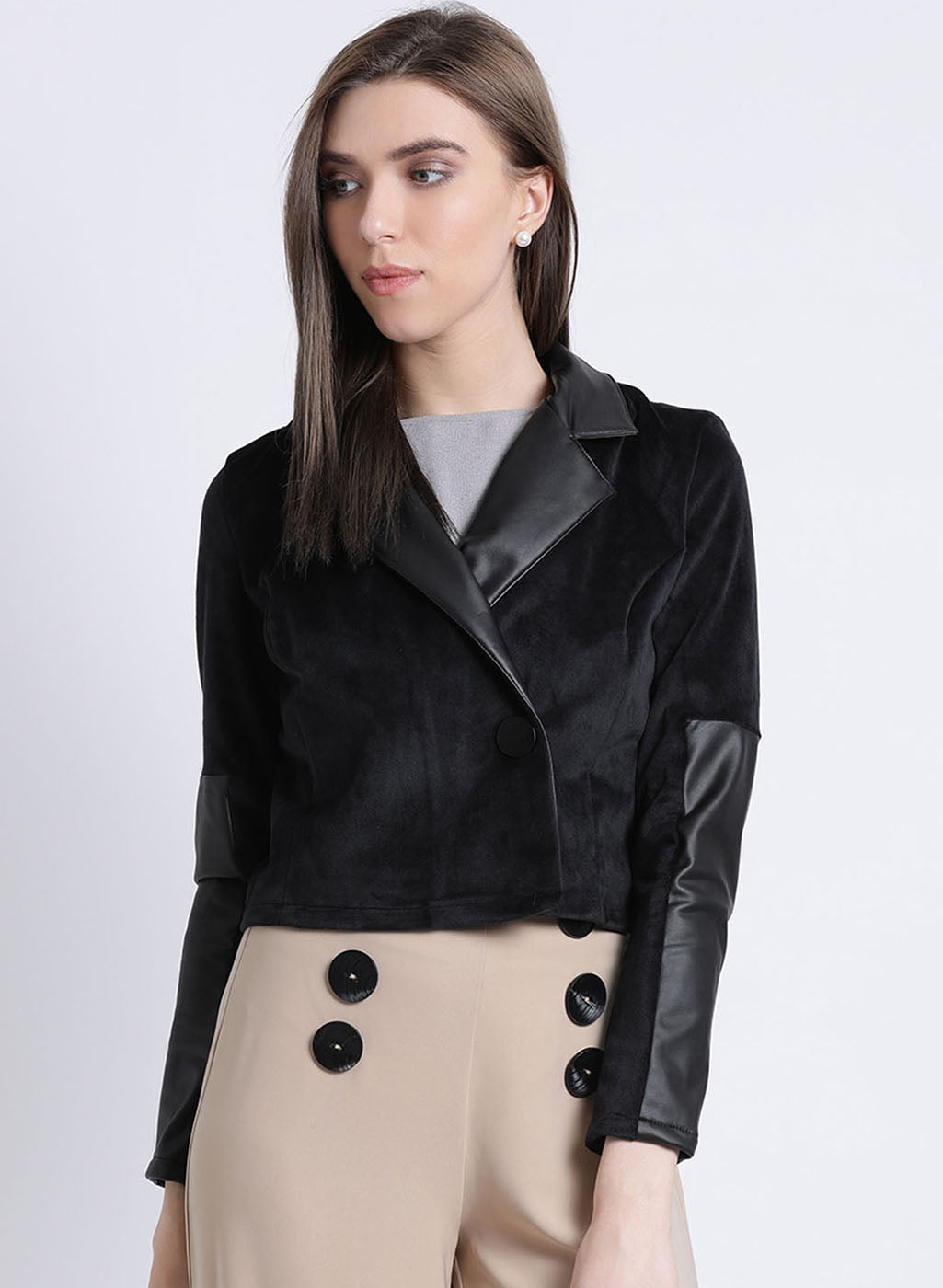 Dream Noir Pu Collared Jacket