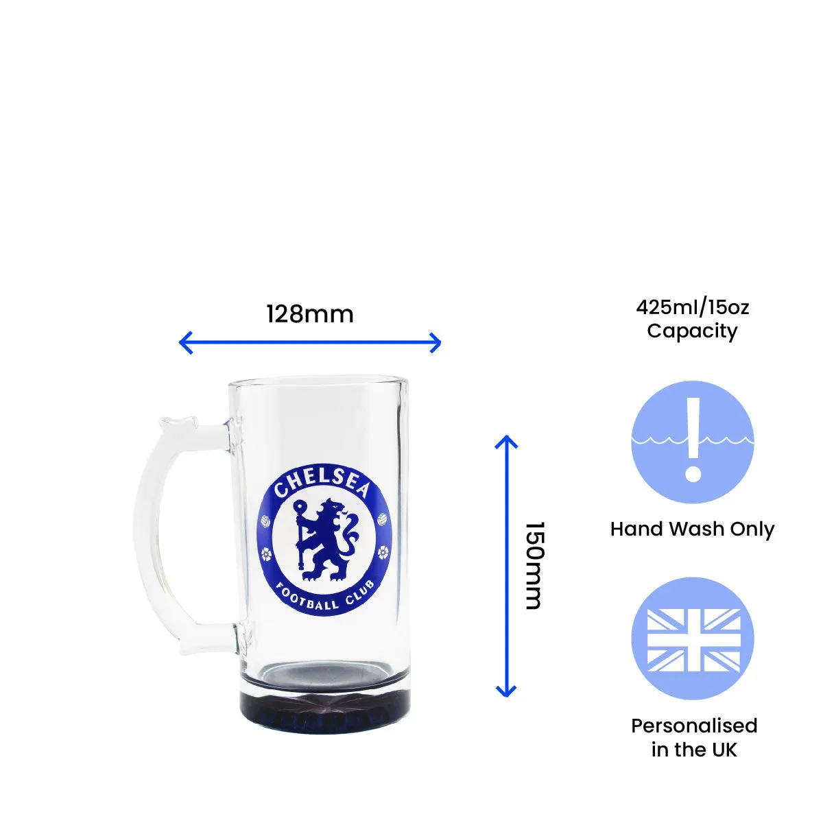 Engraved Official Chelsea 20oz Beer Mug, Gift Boxed