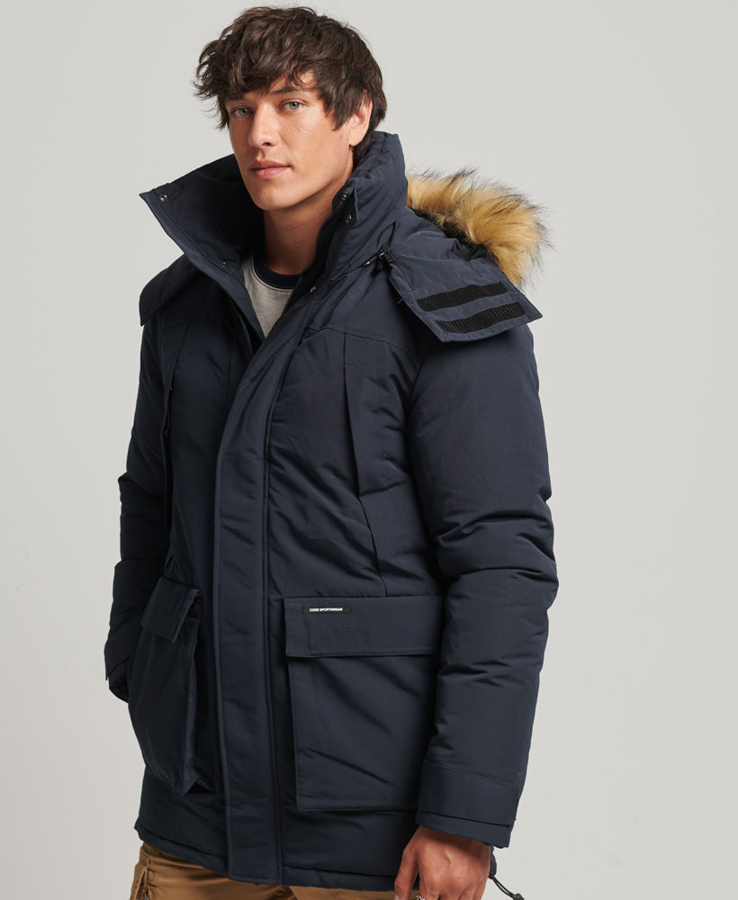 Faux Fur Hooded Everest Parka Jacket | Eclipse Navy