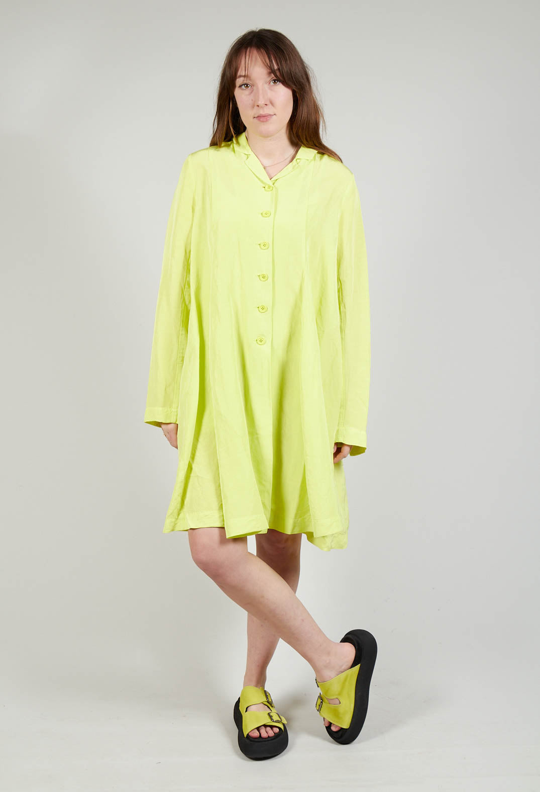 Flared Hem Tailored Coat in Sun