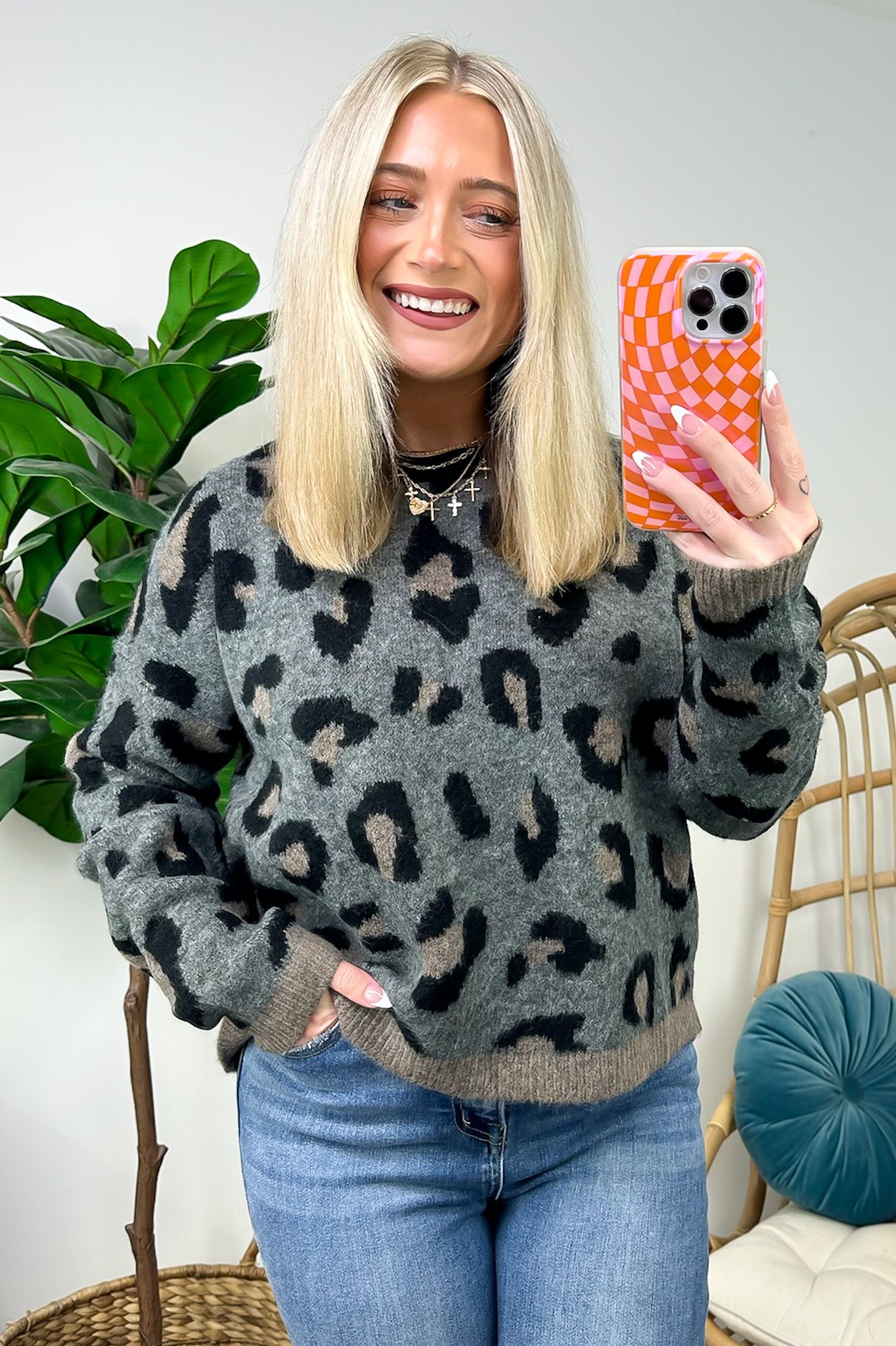 Fond Favorite Animal Print Oversized Fit Sweater - FINAL SALE