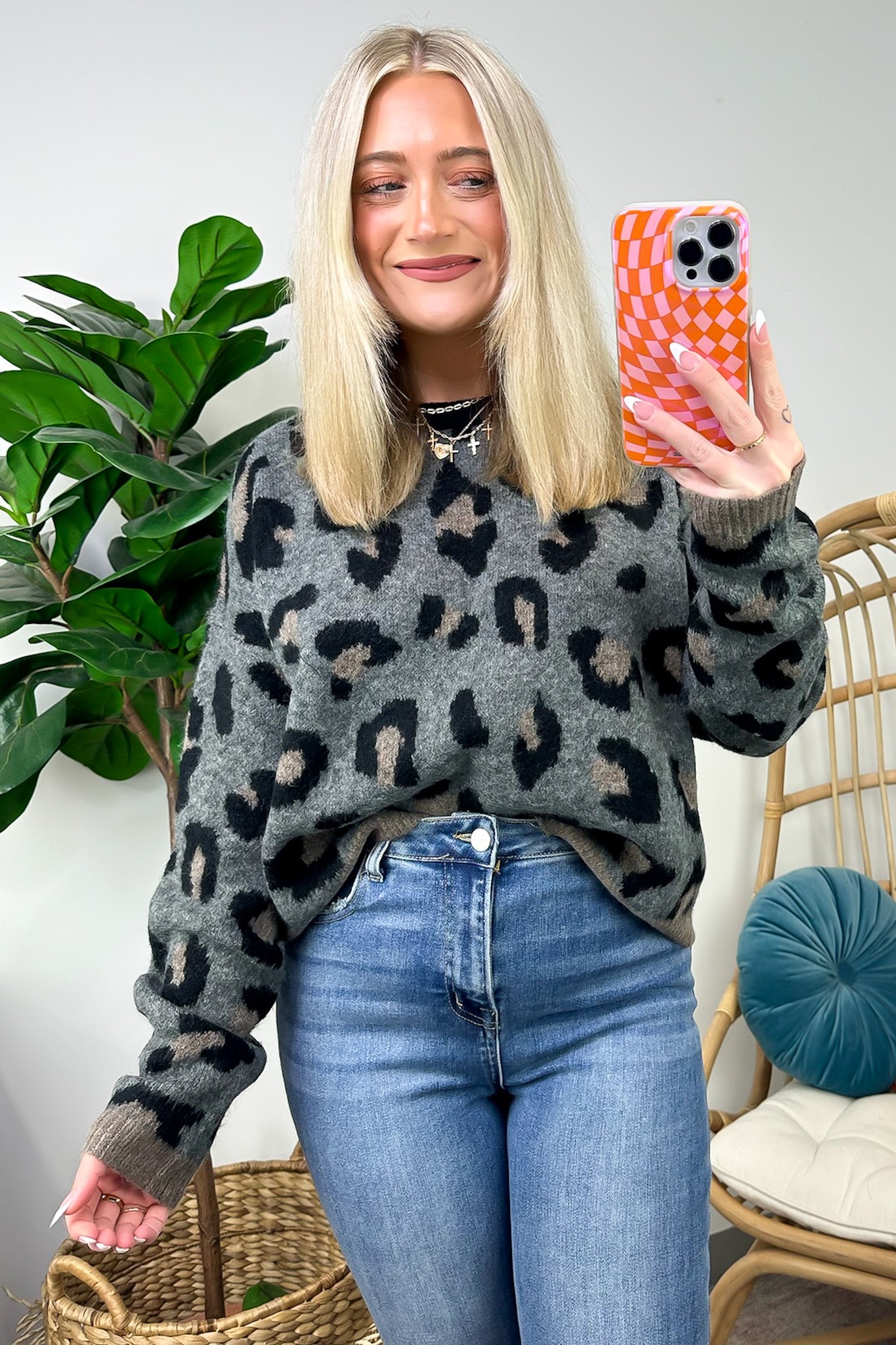 Fond Favorite Animal Print Oversized Fit Sweater - FINAL SALE