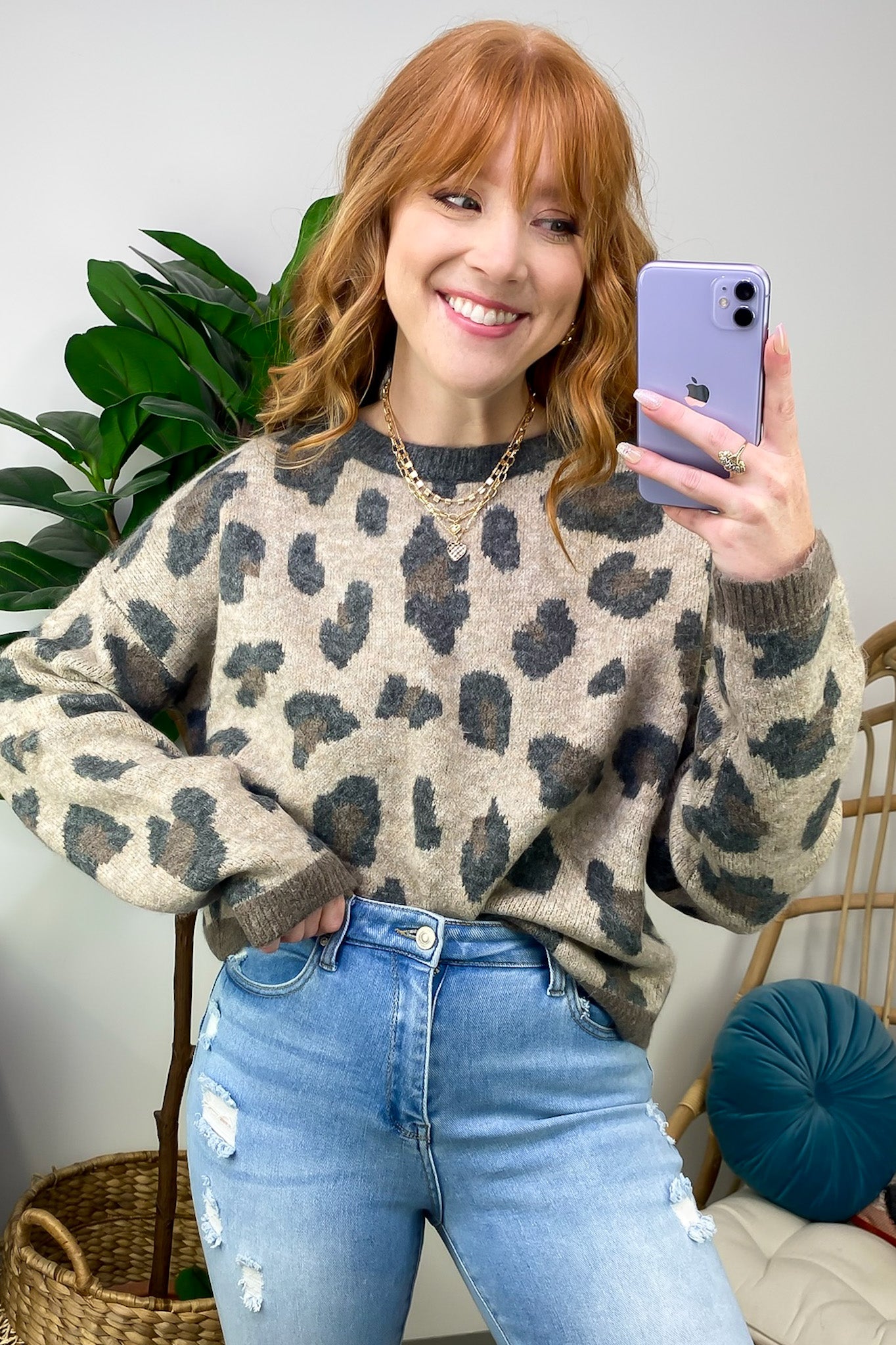 Fond Favorite Animal Print Oversized Fit Sweater - FINAL SALE