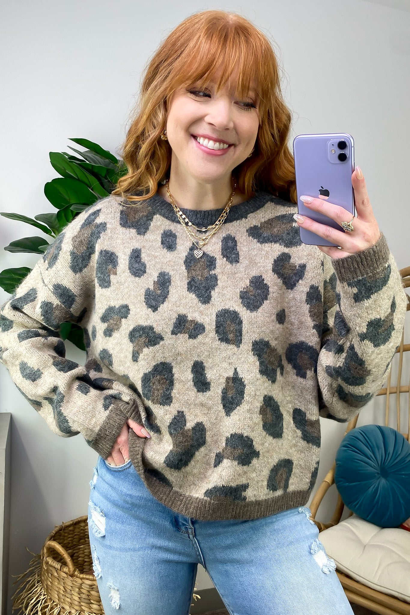 Fond Favorite Animal Print Oversized Fit Sweater - FINAL SALE