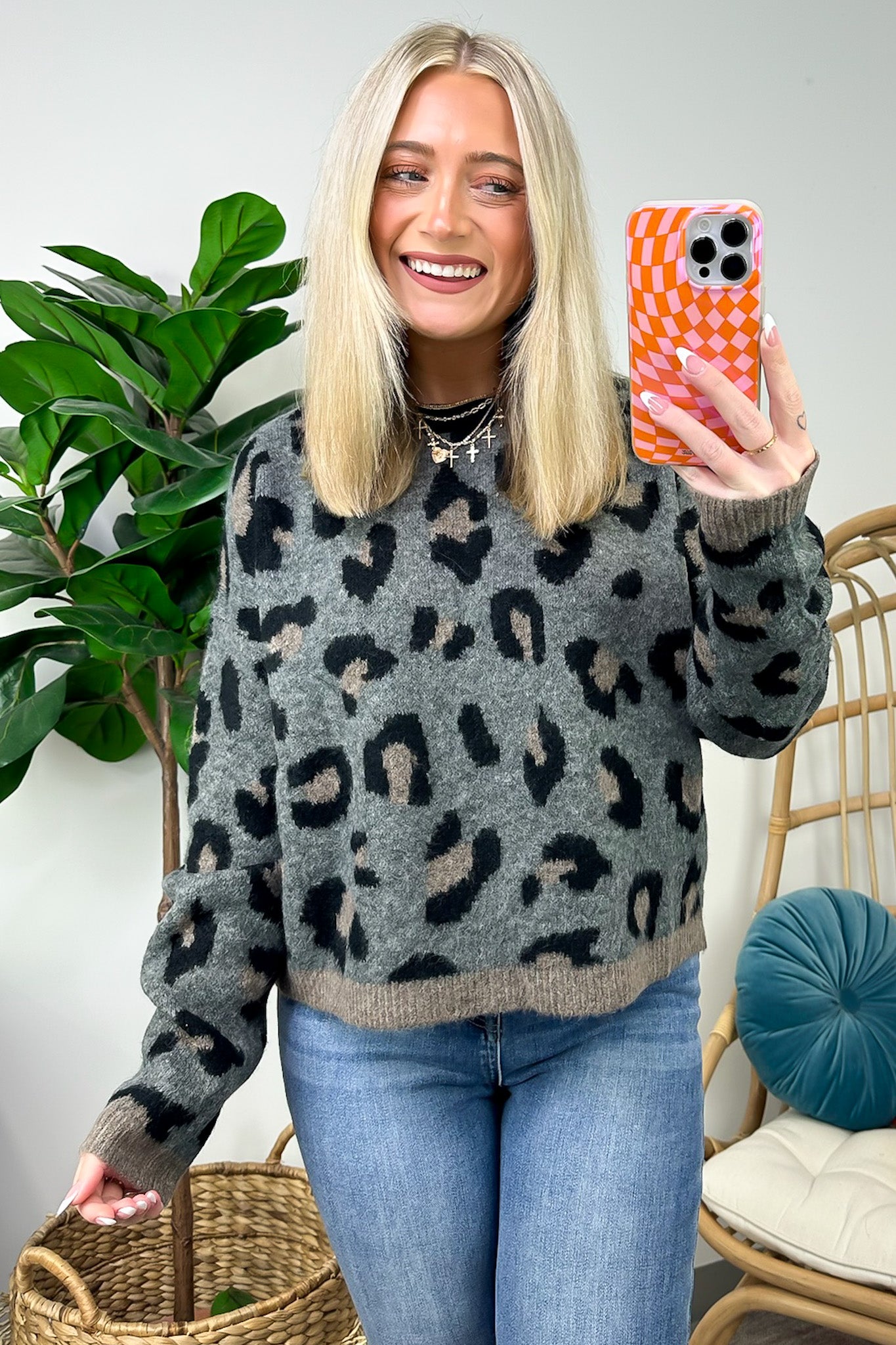 Fond Favorite Animal Print Oversized Fit Sweater - FINAL SALE