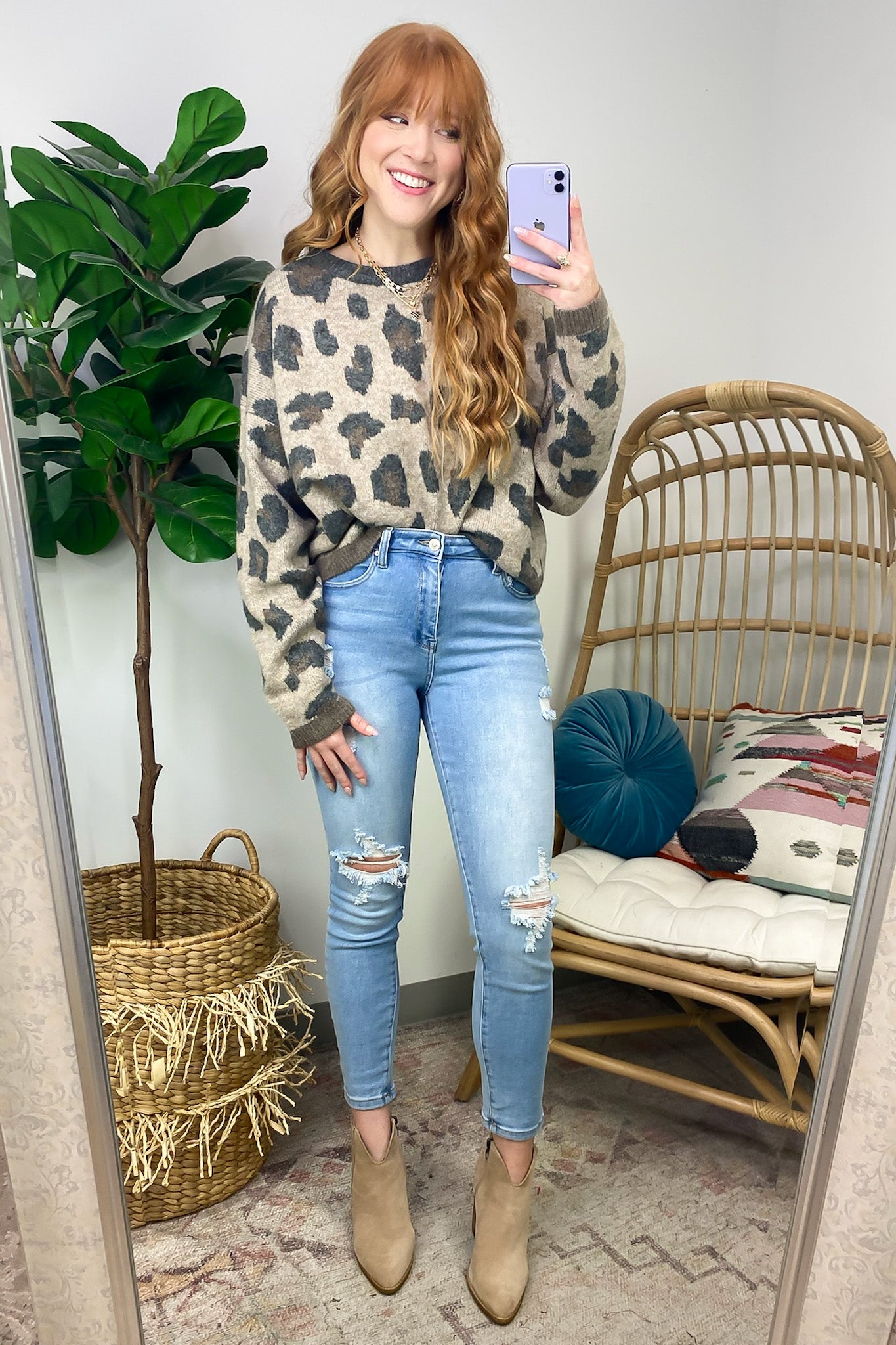 Fond Favorite Animal Print Oversized Fit Sweater - FINAL SALE