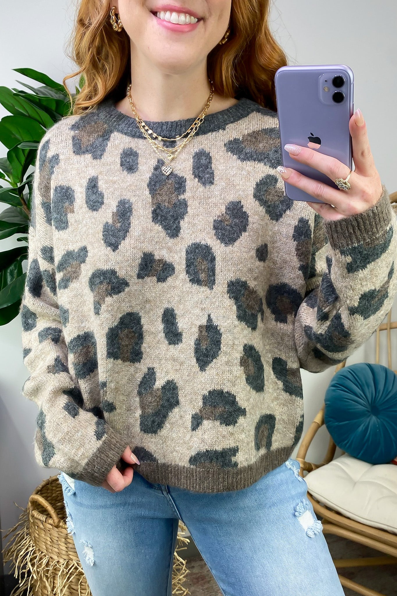 Fond Favorite Animal Print Oversized Fit Sweater - FINAL SALE