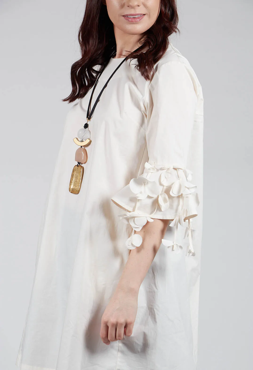 Frill Sleeve Dress in Cream