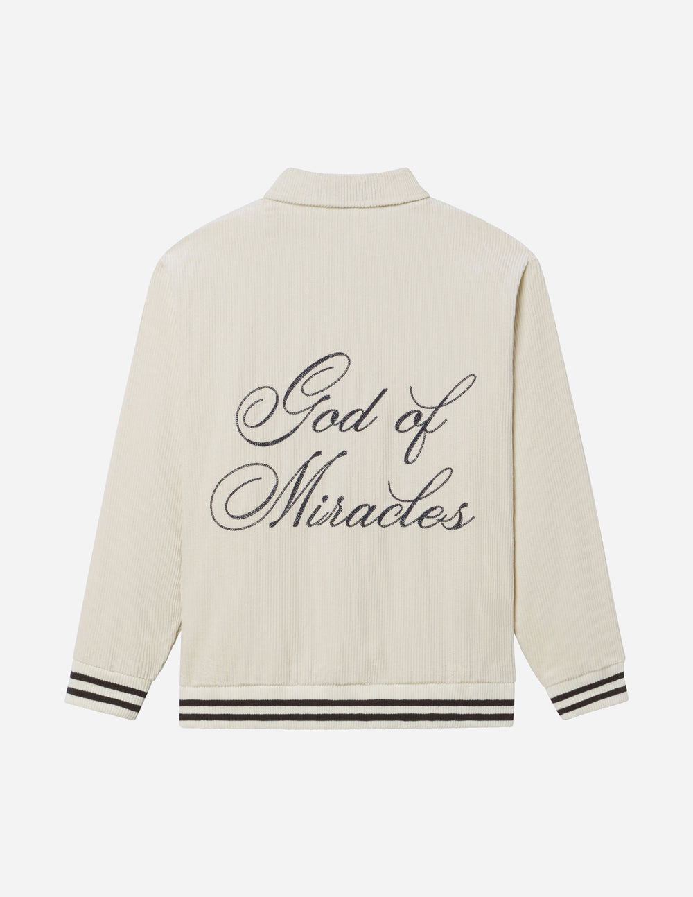 God of Miracles Ivory Bomber Jacket