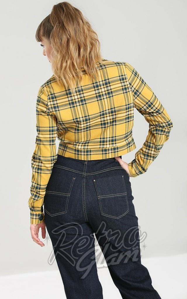 Hell Bunny Wither Jacket in Yellow Plaid - S left only