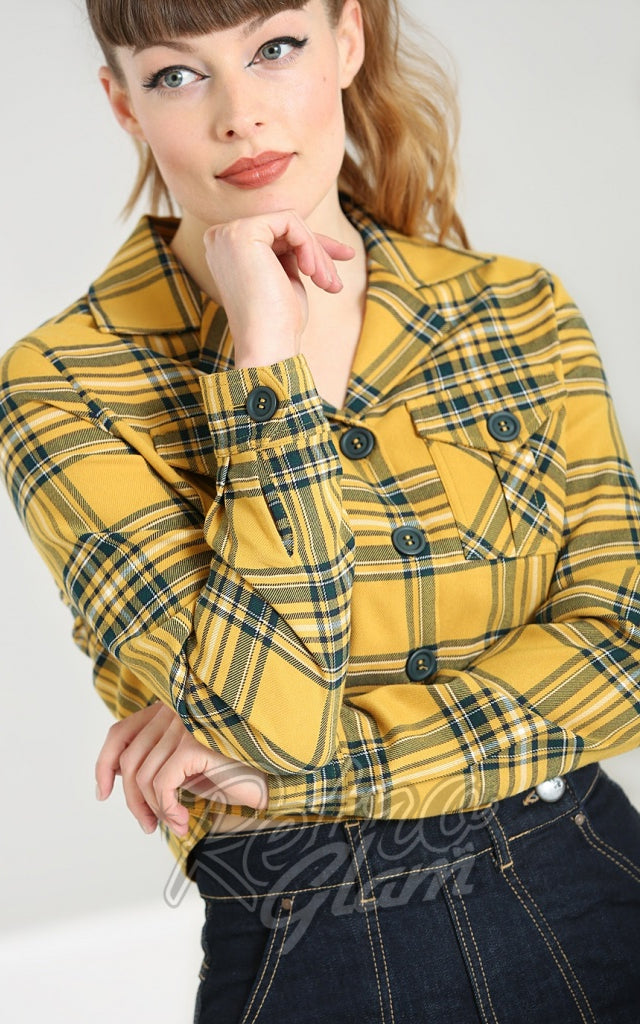 Hell Bunny Wither Jacket in Yellow Plaid - S left only