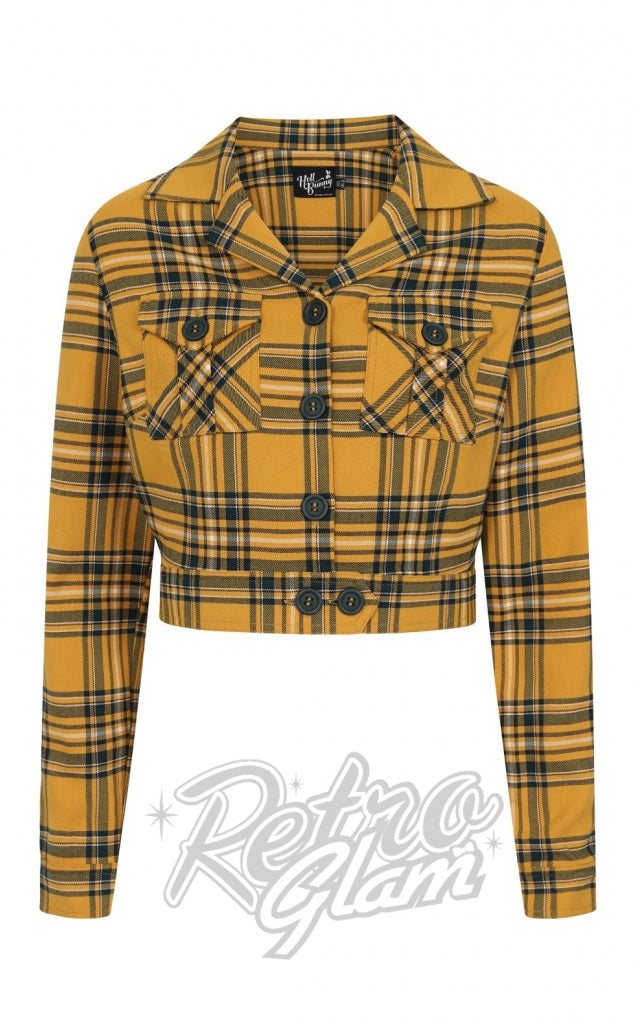 Hell Bunny Wither Jacket in Yellow Plaid - S left only