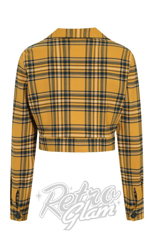 Hell Bunny Wither Jacket in Yellow Plaid - S left only