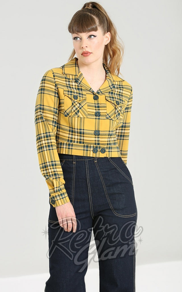 Hell Bunny Wither Jacket in Yellow Plaid - S left only