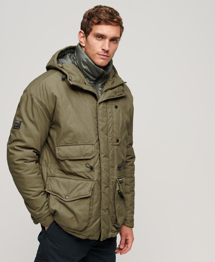 Hooded Cotton Lined Deck Jacket | Khaki