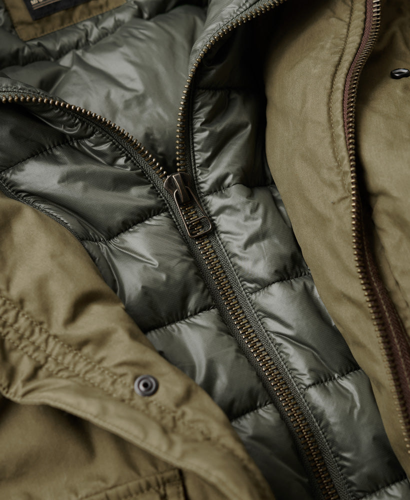 Hooded Cotton Lined Deck Jacket | Khaki