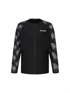 Hot Summer Loose Fit Full Zip Up Rashguard Black