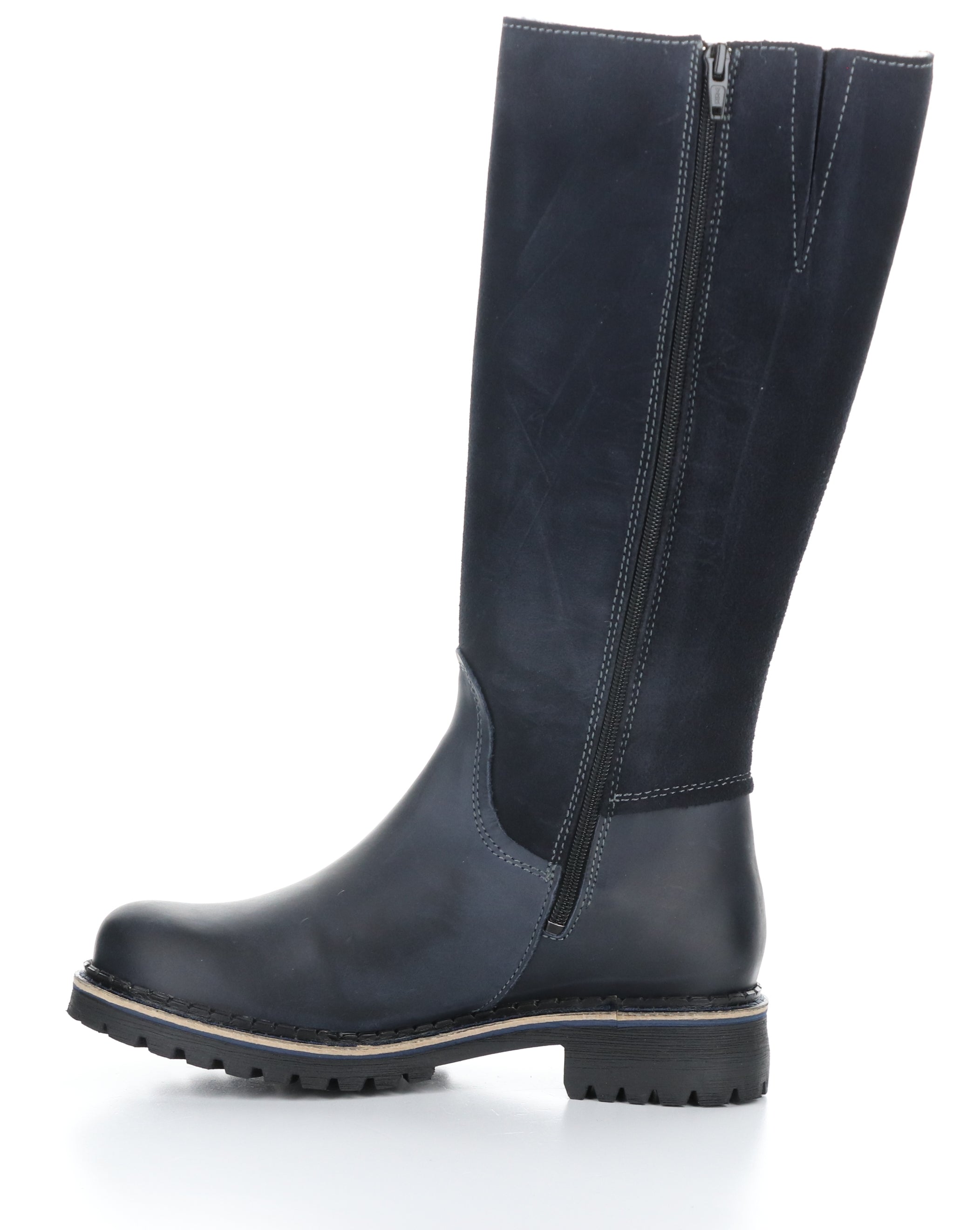 HUDSON NAVY Round Toe Boots