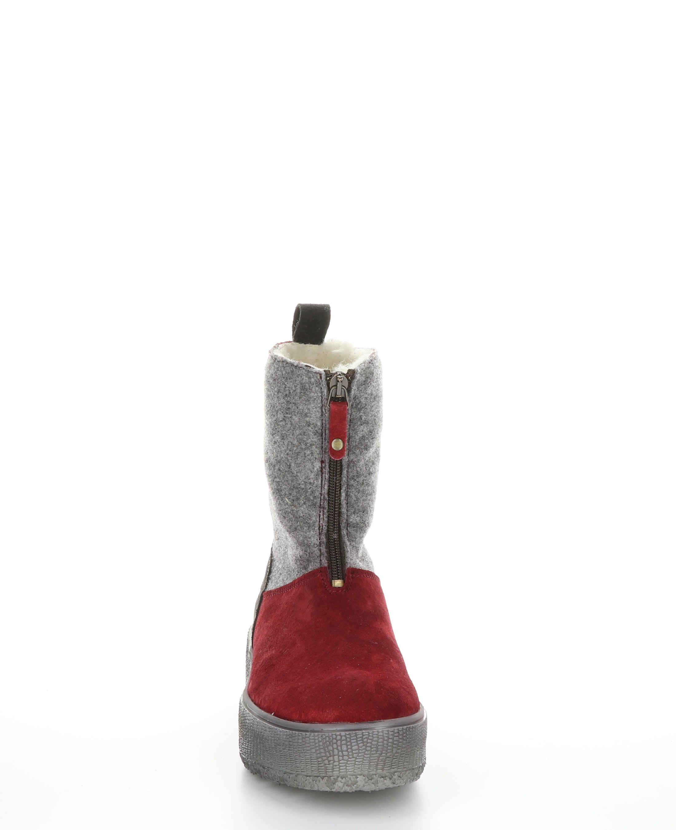 IGNITE Sangria/Grey Zip Up Boots