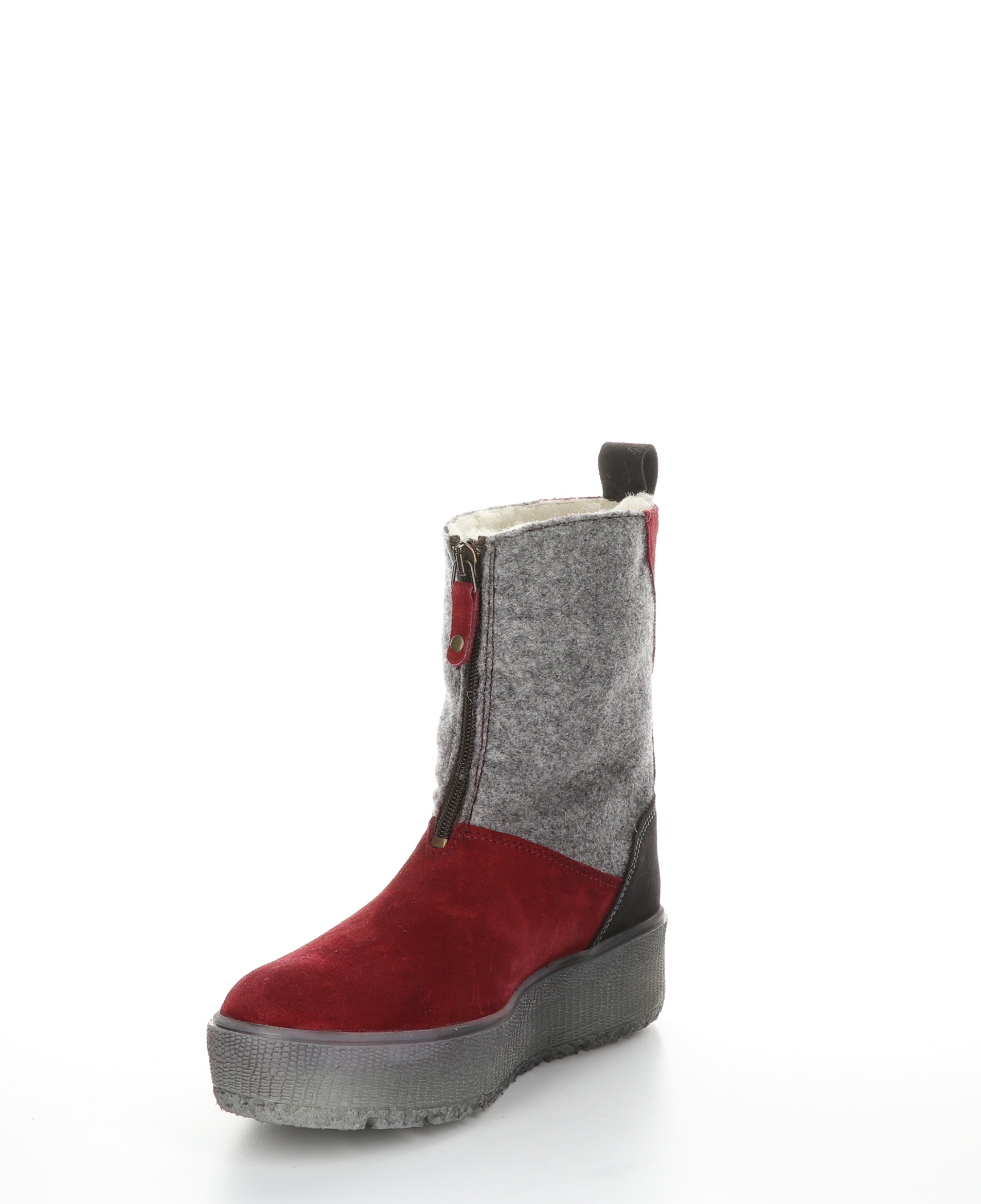 IGNITE Sangria/Grey Zip Up Boots