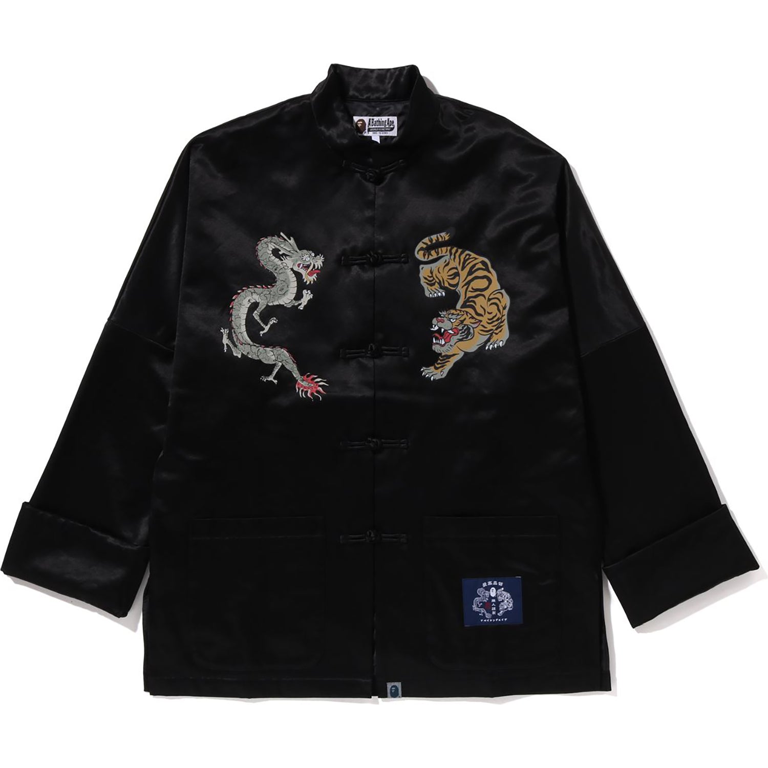 JAPANESE MOTIF LOOSE FIT CHINA JACKET MENS